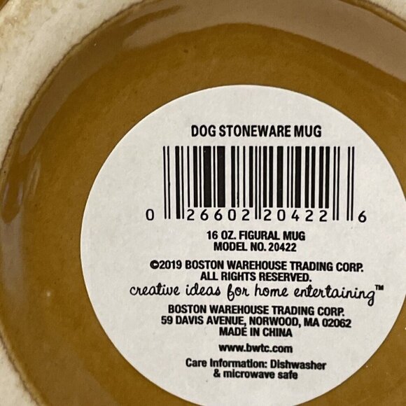 Boston Warehouse Dog Figural Coffee Mug Cup Stoneware 16 oz Brown Set of 2 NEW - Picture 9 of 11